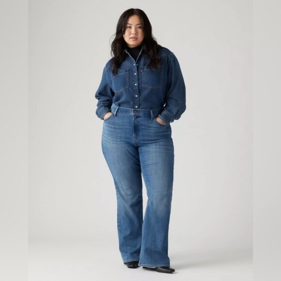 Levi's 726 High Rise Flare Jeans (plus Size) Medium Indigo Blue, size 18W - Picture 1 of 16